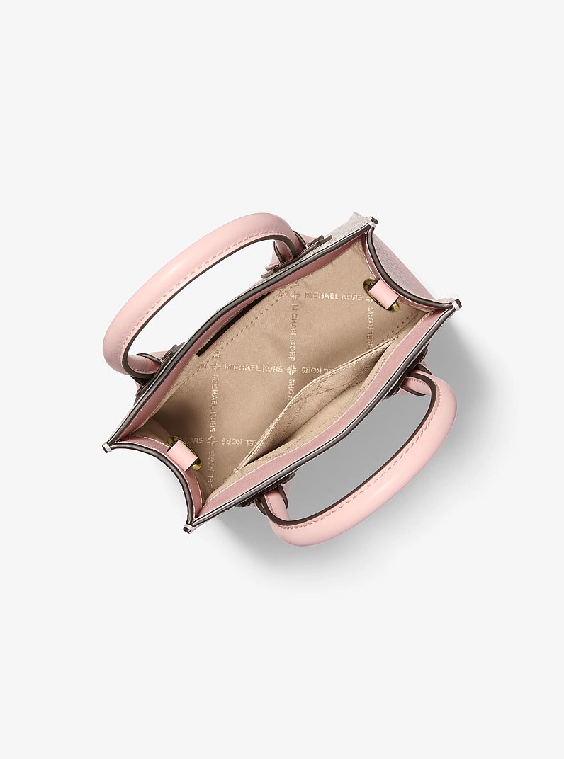 Mercer Extra-Small Logo and Leather Crossbody Bag in PWD BLSH MLT | Michael Kors