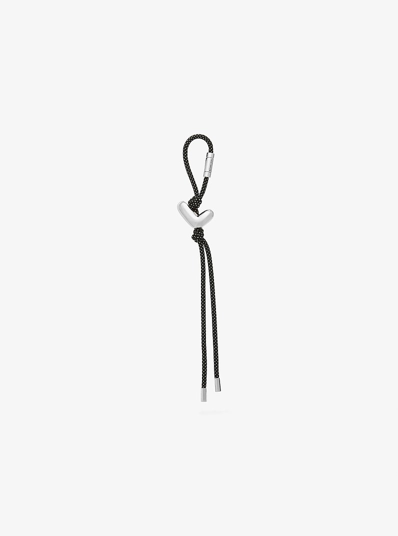 Adorno para bolso en tono plateado con cord&oacute;n moteado e inicial in RODIO | Michael Kors