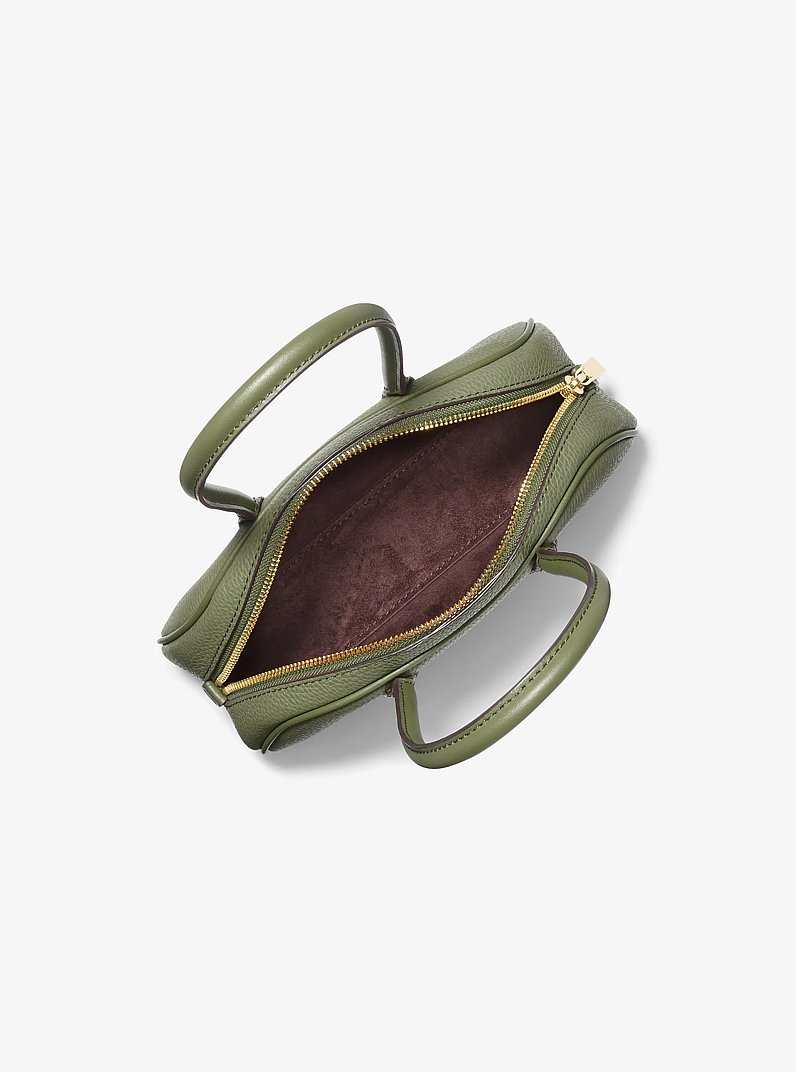 Lulu Small Pebbled Leather Satchel in SMOKEY OLIVE | Michael Kors