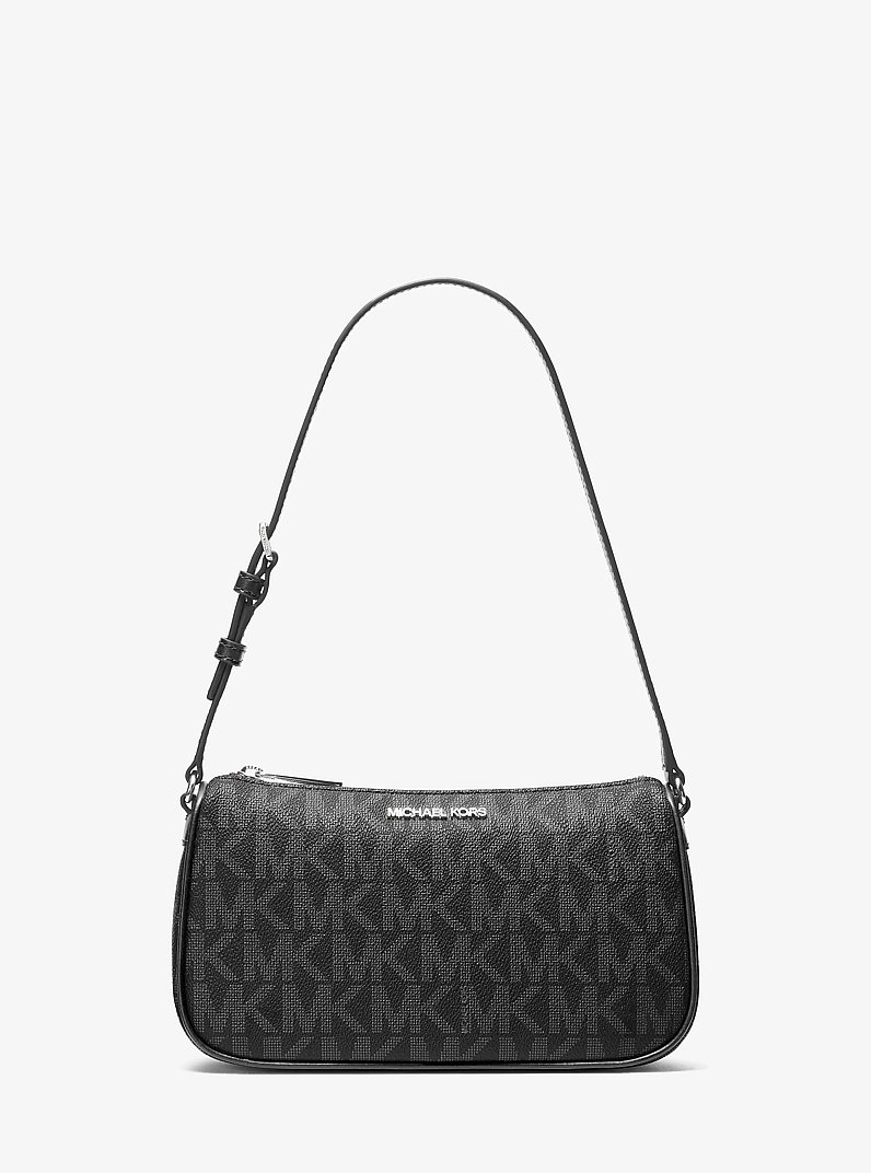 Jet Set Medium Signature Logo Pochette in BLACK | Michael Kors