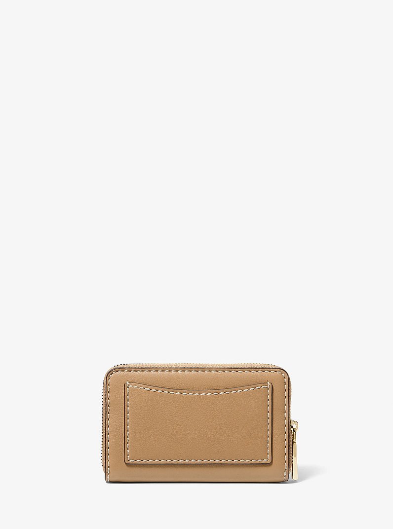 Jet Set Small Topstitched Leather Wallet in CAMEL | Michael Kors