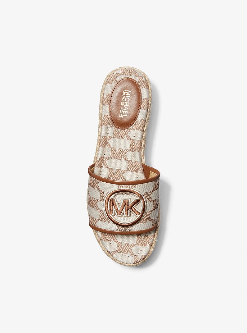 Sandalia de cu&ntilde;a Sadler de yute y jacquard con logotipo in CREMA CLARO MULTICOLOR | Michael Kors