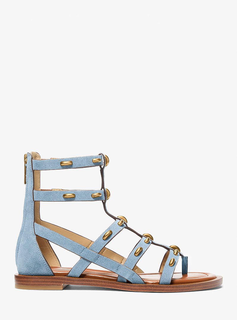 Noa Studded Suede Gladiator Sandal in CHAMBRAY | Michael Kors