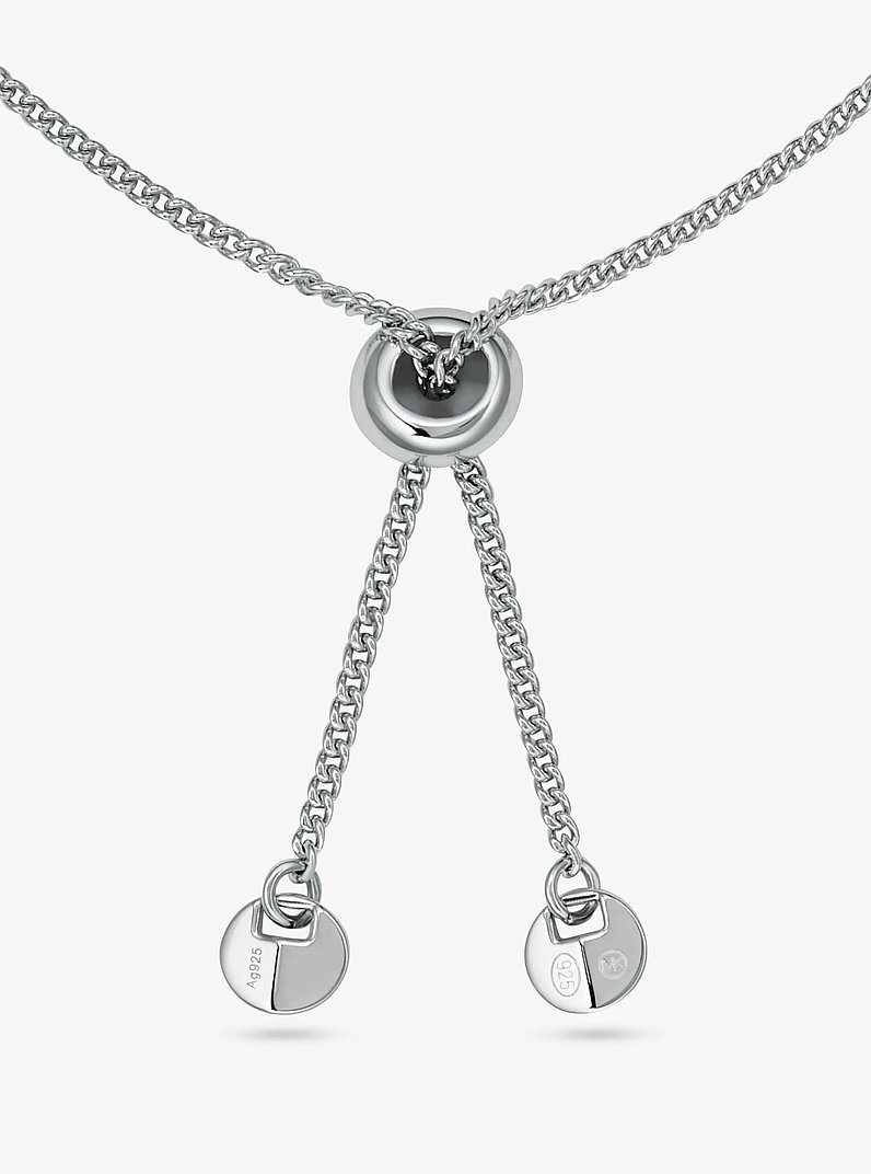 Pulsera de plata de ley con chapado en metal precioso, circonio c&uacute;bico y cierre deslizante in PLATEADO | Michael Kors