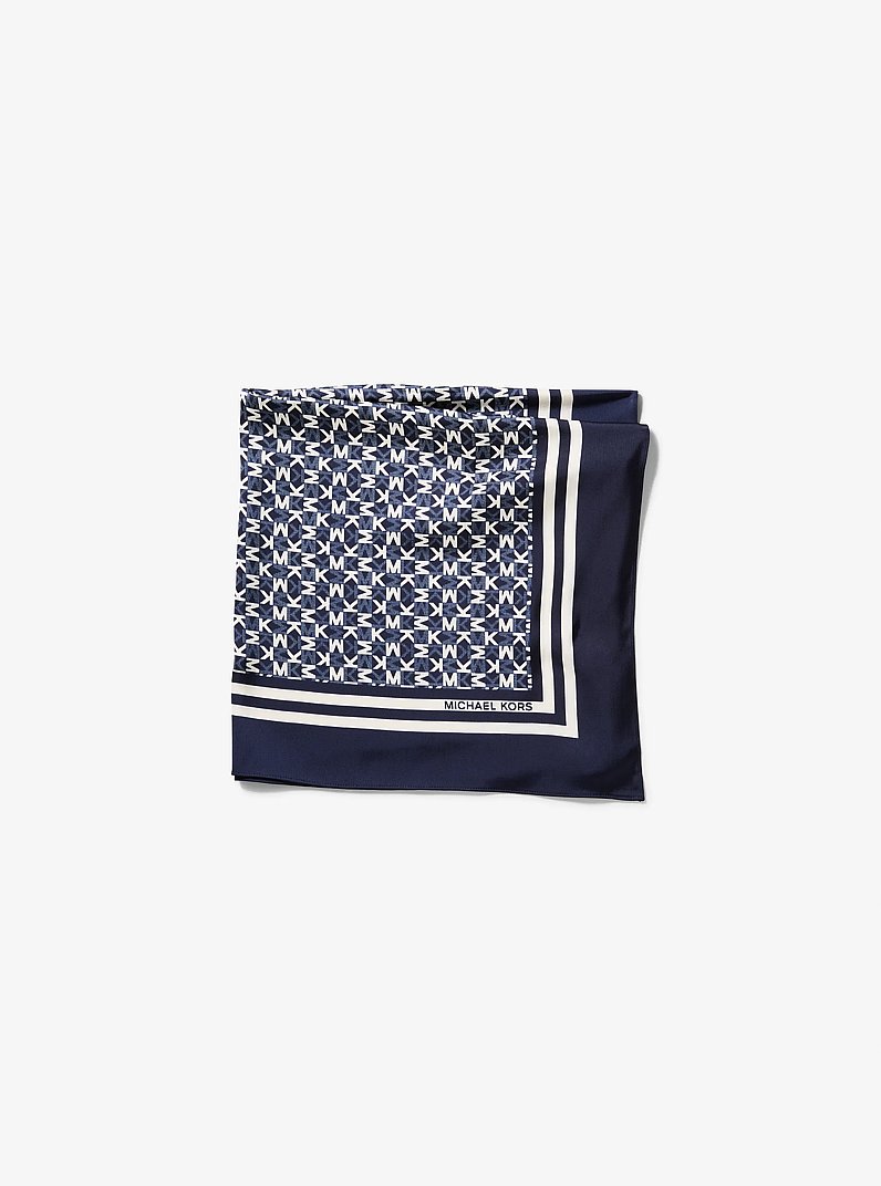 Signature Logo Satin Scarf in MIDNIGHTBLUE | Michael Kors