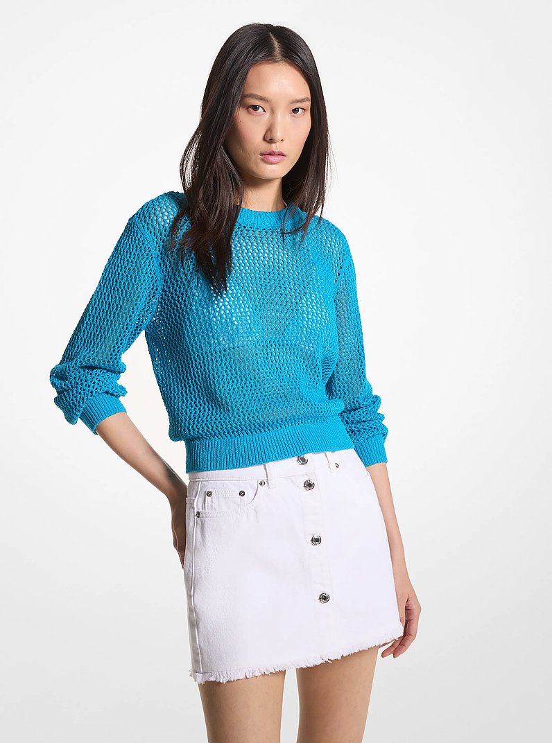 Mesh Sweater in MILOS BLUE | Michael Kors