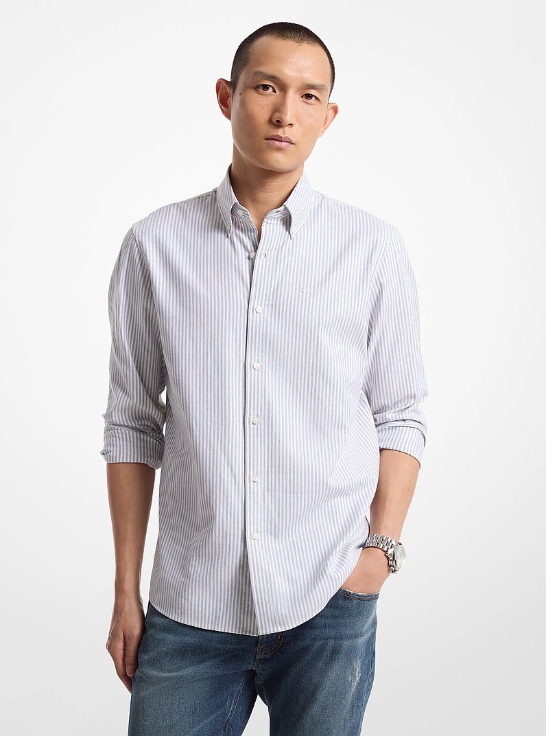 Oxford Stripe Stretch Cotton Shirt