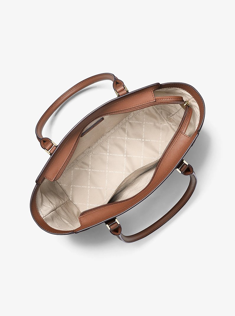 Ayden Large Signature Logo Tote Bag in BROWN/LUGGAGE | Michael Kors