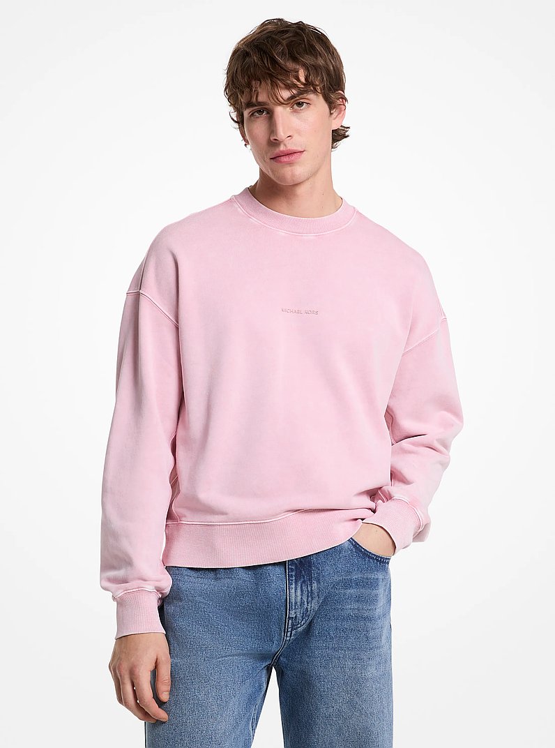 Cotton Crewneck Sweatshirt in ROSEWATER | Michael Kors