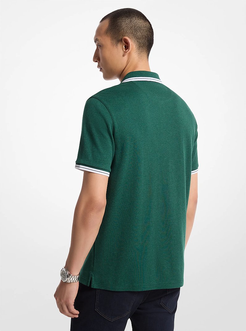 Greenwich Cotton Polo Shirt in DARK EMERALD HEATHER | Michael Kors