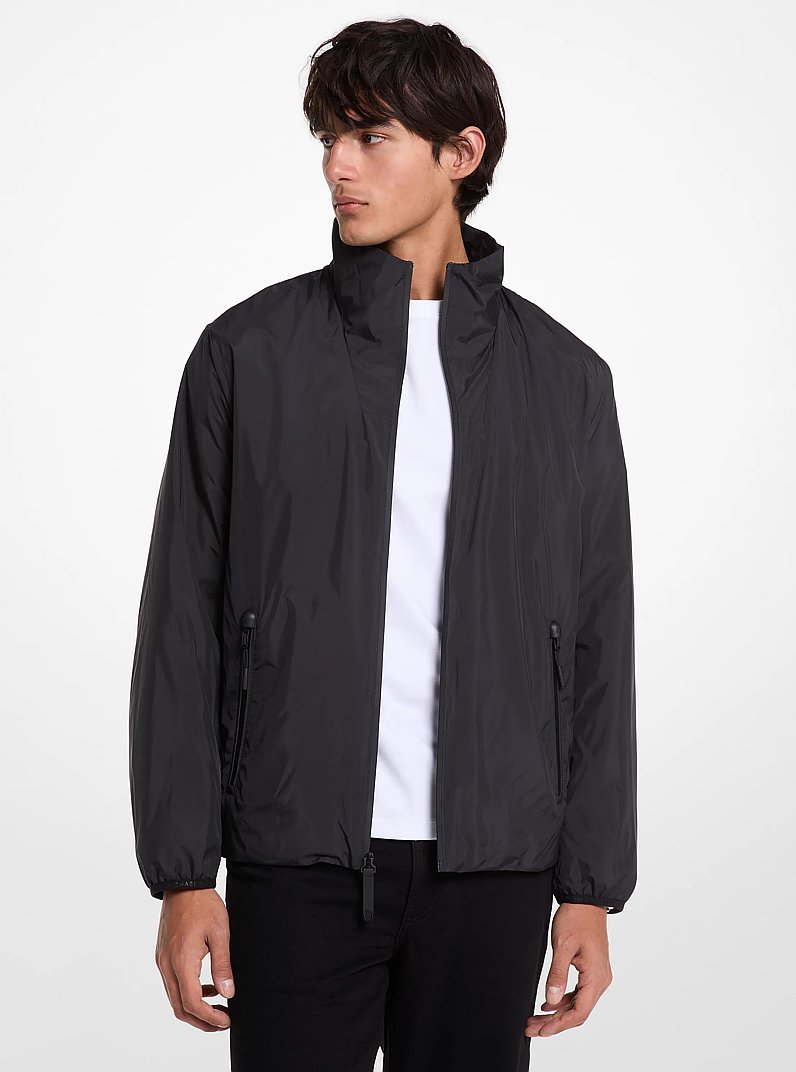 Water-Resistant Windbreaker Jacket in BLACK | Michael Kors