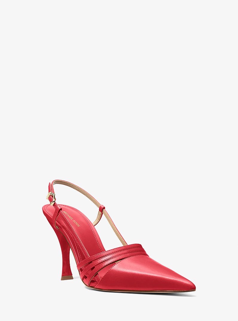 Haisley Leather Slingback Pump in CRIMSON | Michael Kors