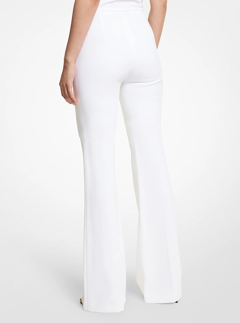 Brooke Double Crepe Sabl&eacute; Flared Pants in OPTIC WHITE | Michael Kors