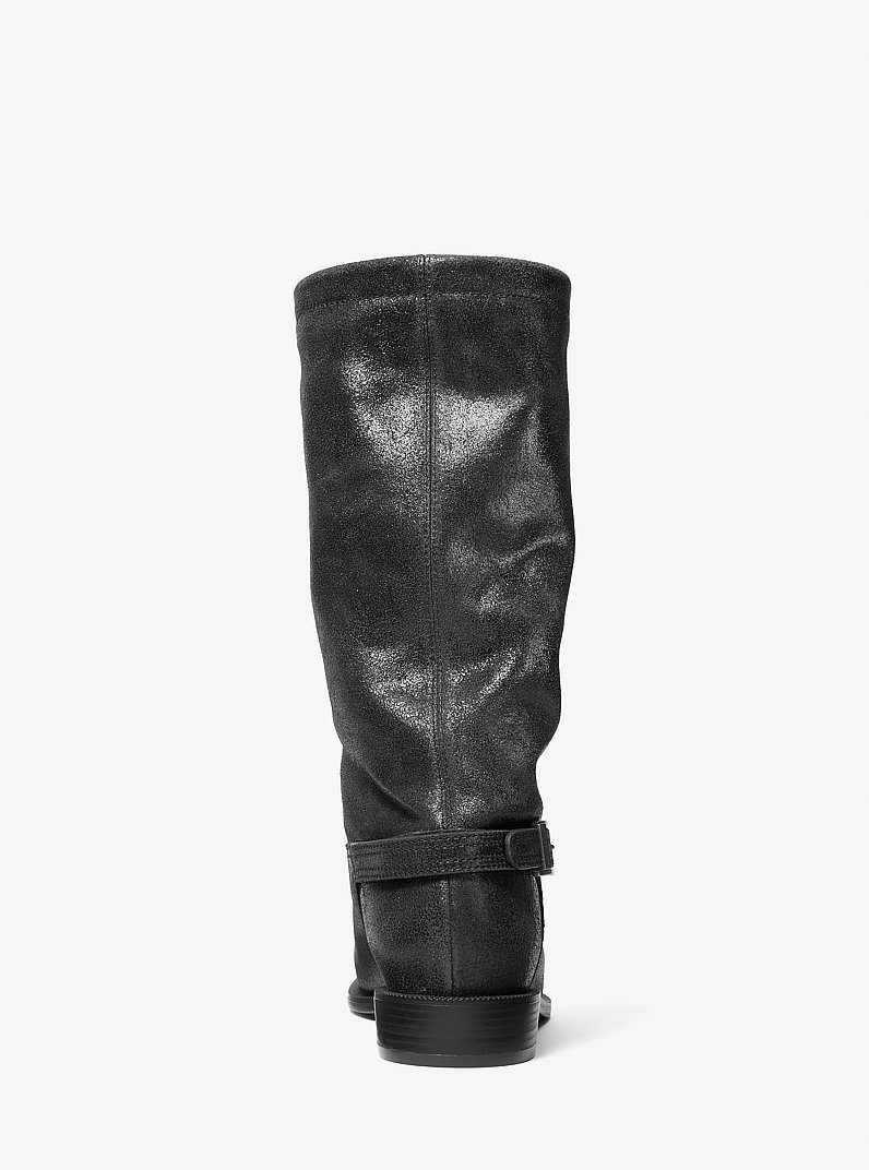 Botte Harleigh en cuir &agrave; effet us&eacute; in NOIR | Michael Kors