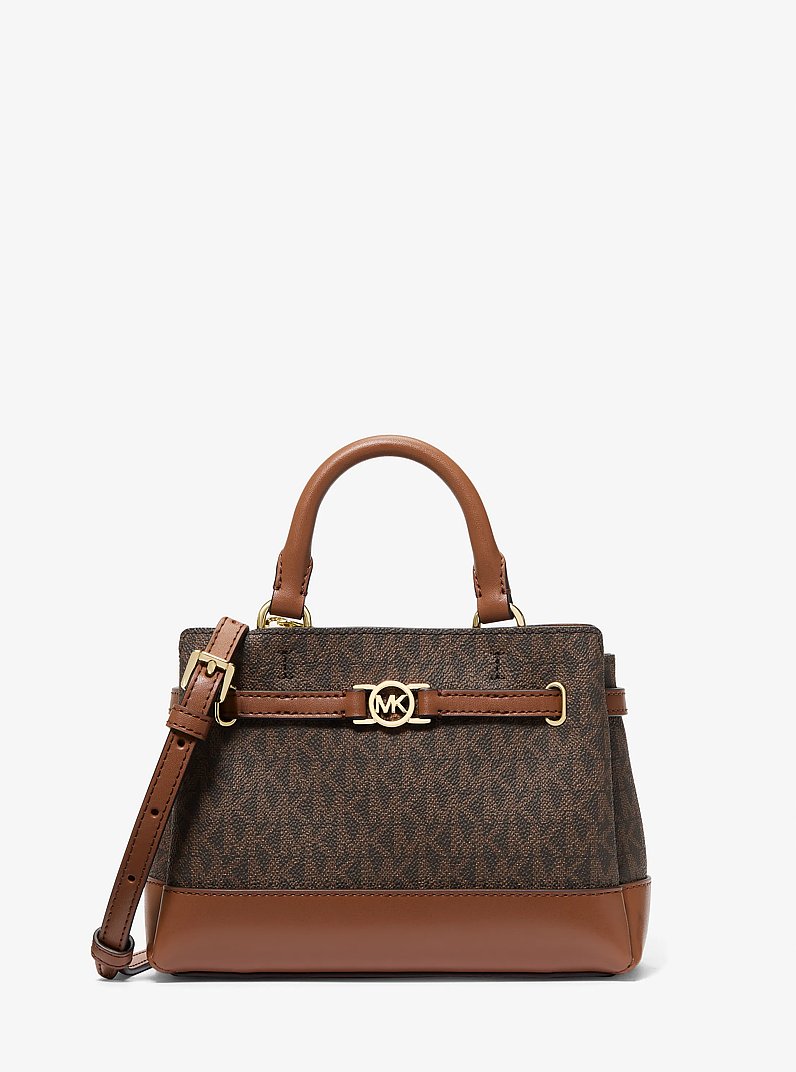 Reed Extra-Small Signature Logo Satchel in BROWN - Sale | Michael