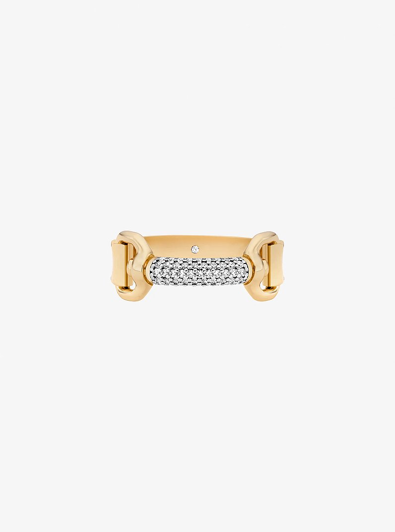 Pav&eacute; Horsebit Ring in OR | Michael Kors