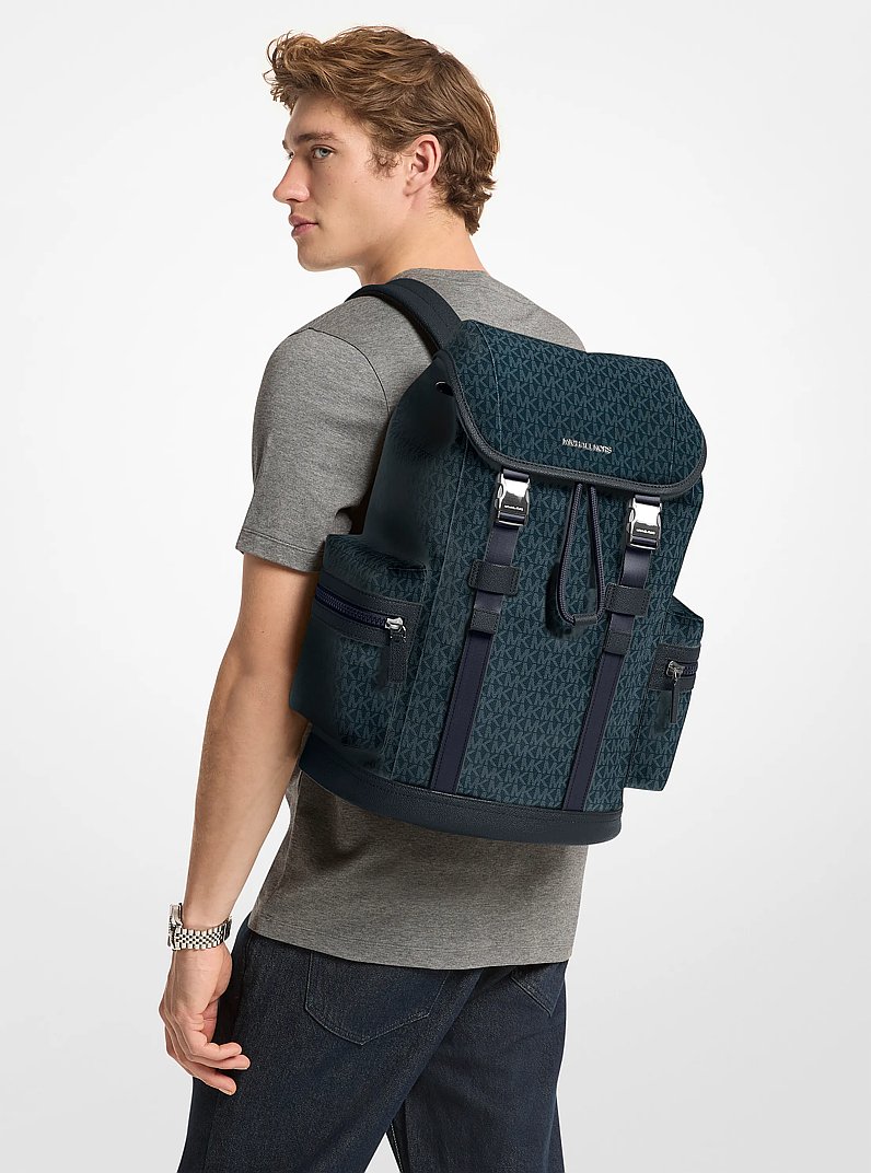 Mochila Cooper con logotipo in AZUL OSCURO/AZUL P&Aacute;LIDO | Michael Kors