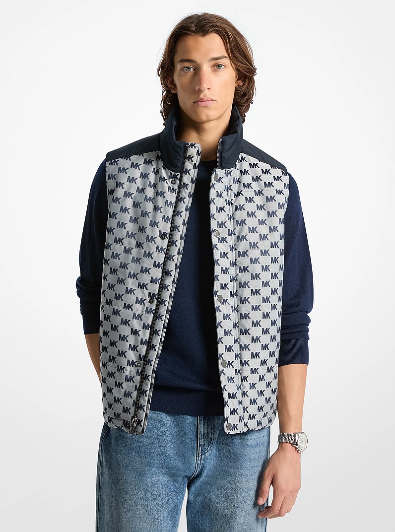 Chaleco acolchado con logotipo in AZUL MEDIANOCHE | Michael Kors