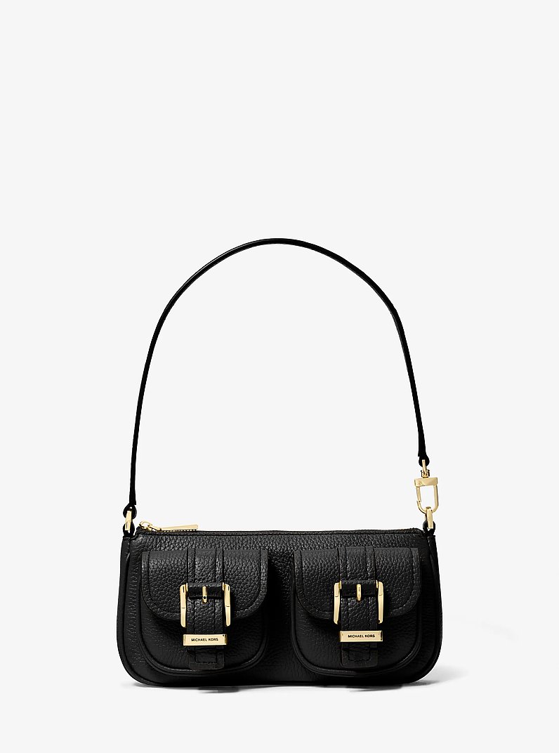 Petite pochette Zoe en cuir grain&eacute; in NOIR | Michael Kors