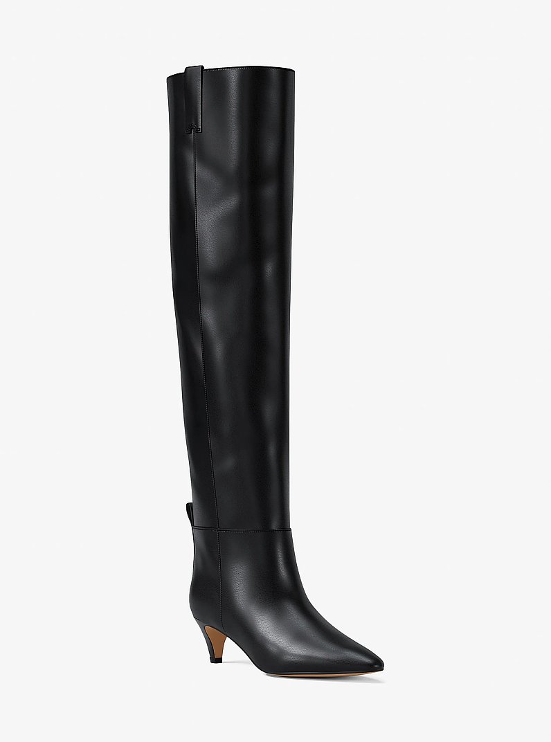 Daniela Leather Boot in BLACK | Michael Kors