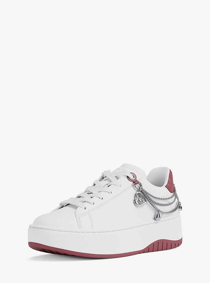 Dottie Embellished Leather Platform Sneaker in ROSEWOOD | Michael Kors