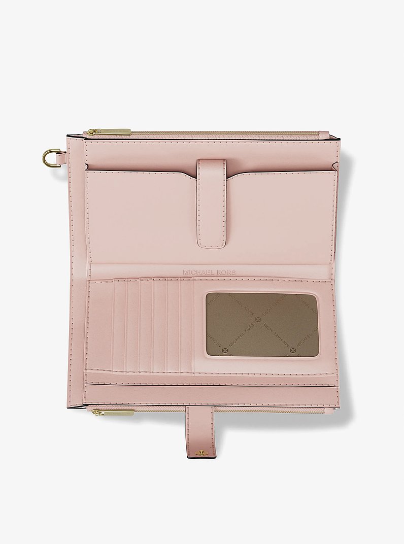 Grande pochette-bracelet Jet Set ombr&eacute;e &agrave; logo Signature in ROSE POUDR&Eacute; | Michael Kors