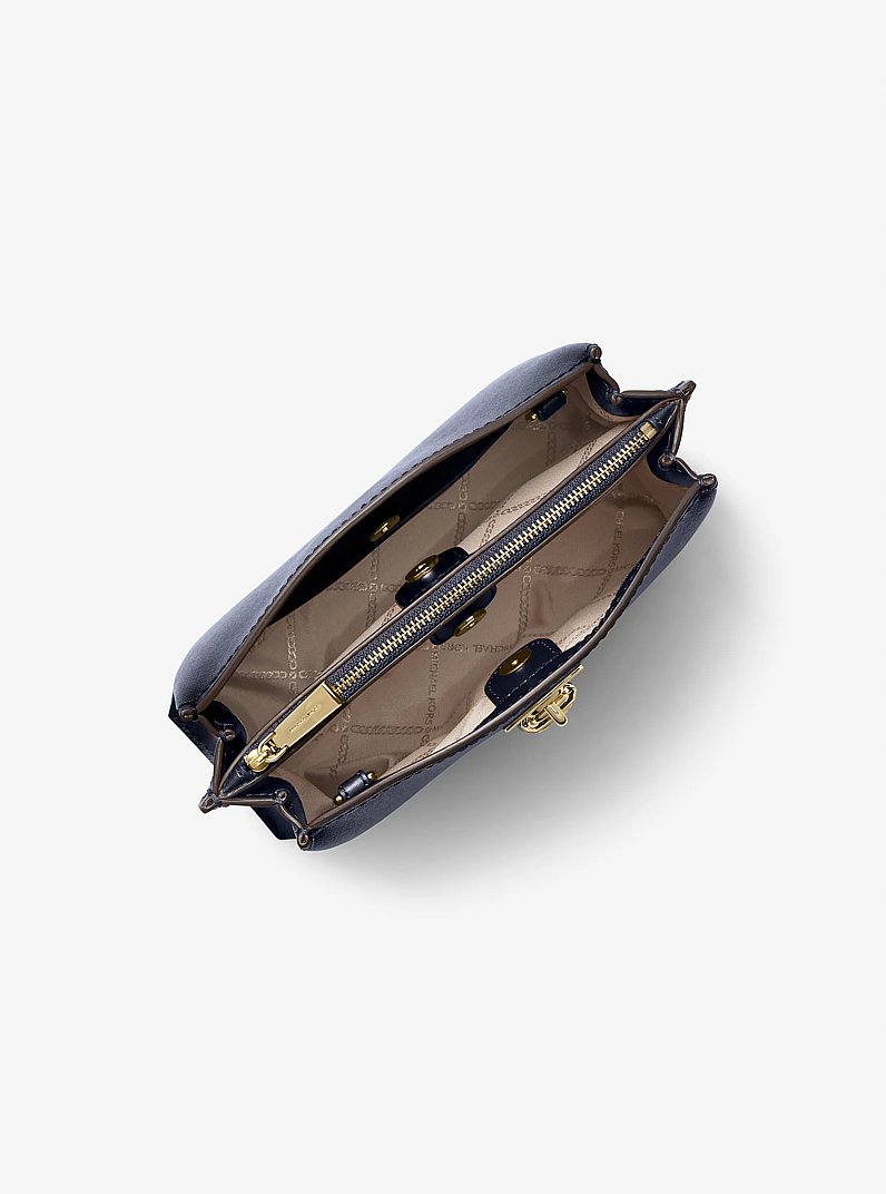 Ruby Medium Saffiano Leather Messenger Bag in NAVY | Michael Kors