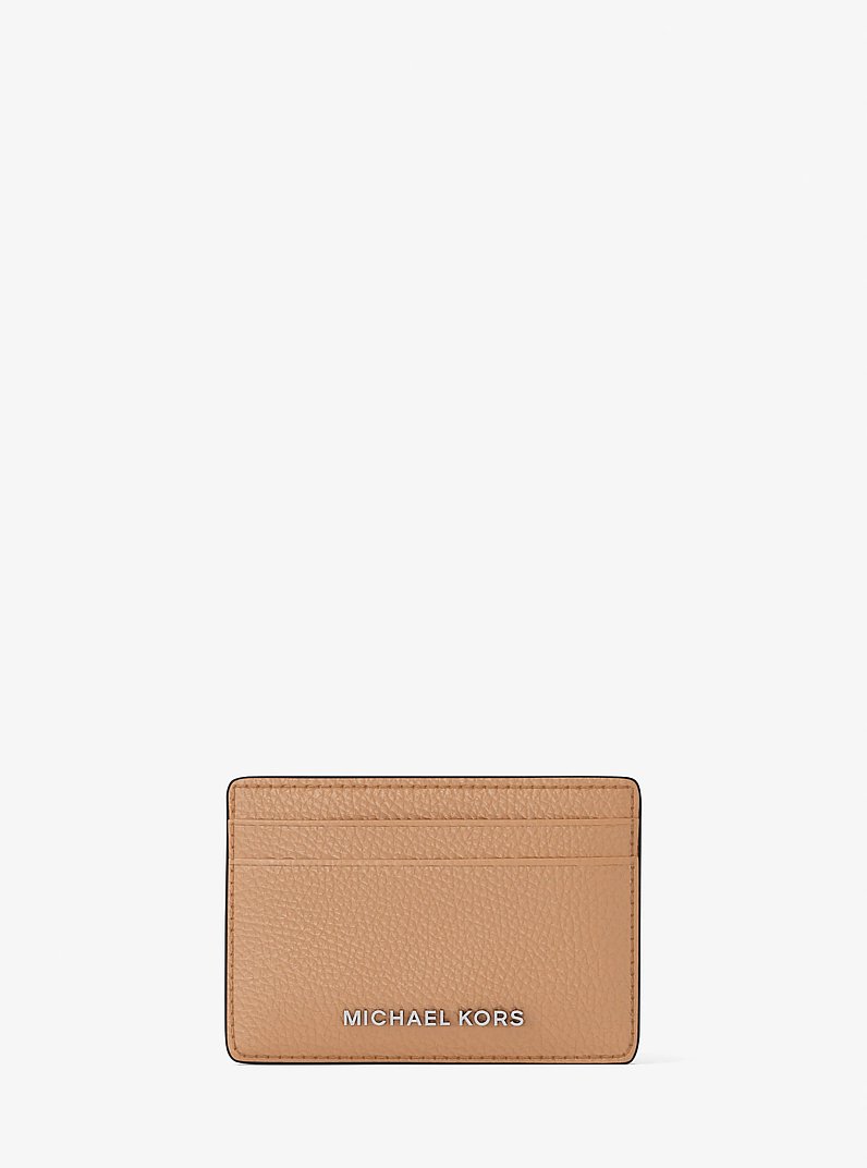 Pebbled Leather Card Case in PEANUT | Michael Kors