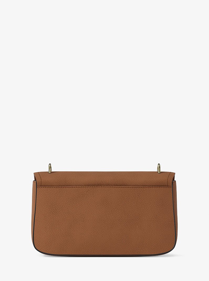 Tribeca Large Pebbled Leather Shoulder Bag in LUGGAGE | Michael Kors
