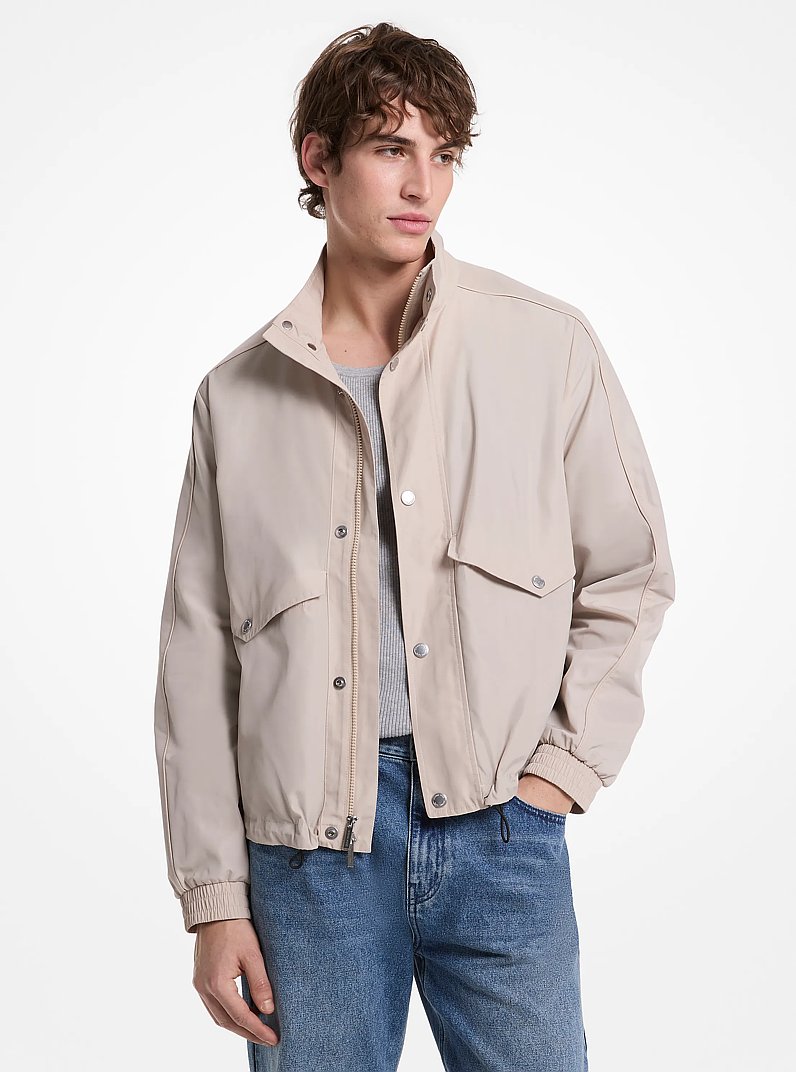 Water-Resistant Windbreaker Jacket in DUNE | Michael Kors