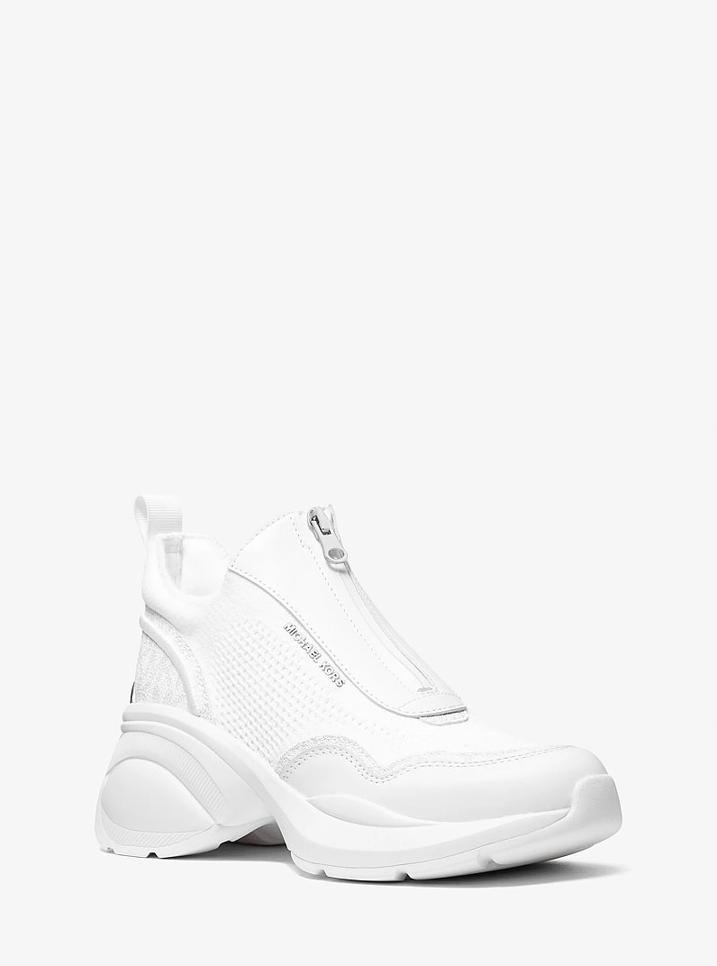 Zuma Mixed-Media Trainer in BRIGHT WHT | Michael Kors