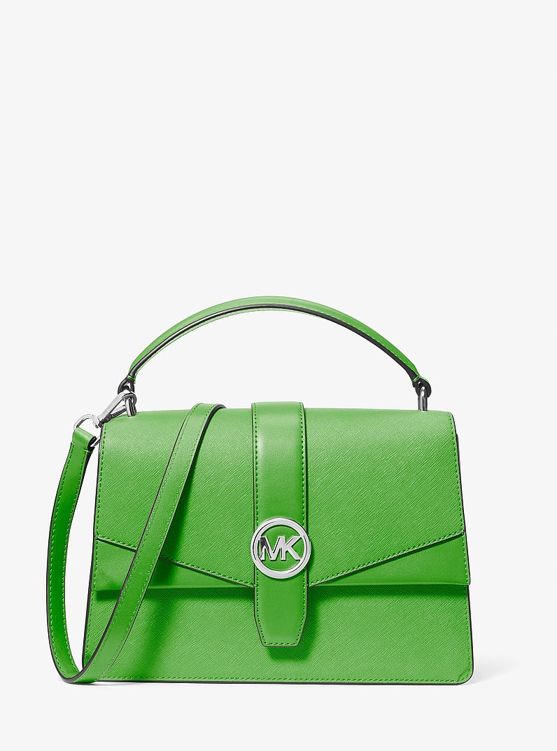 Greenwich Medium Saffiano Leather Satchel in JUNGLE | Michael Kors