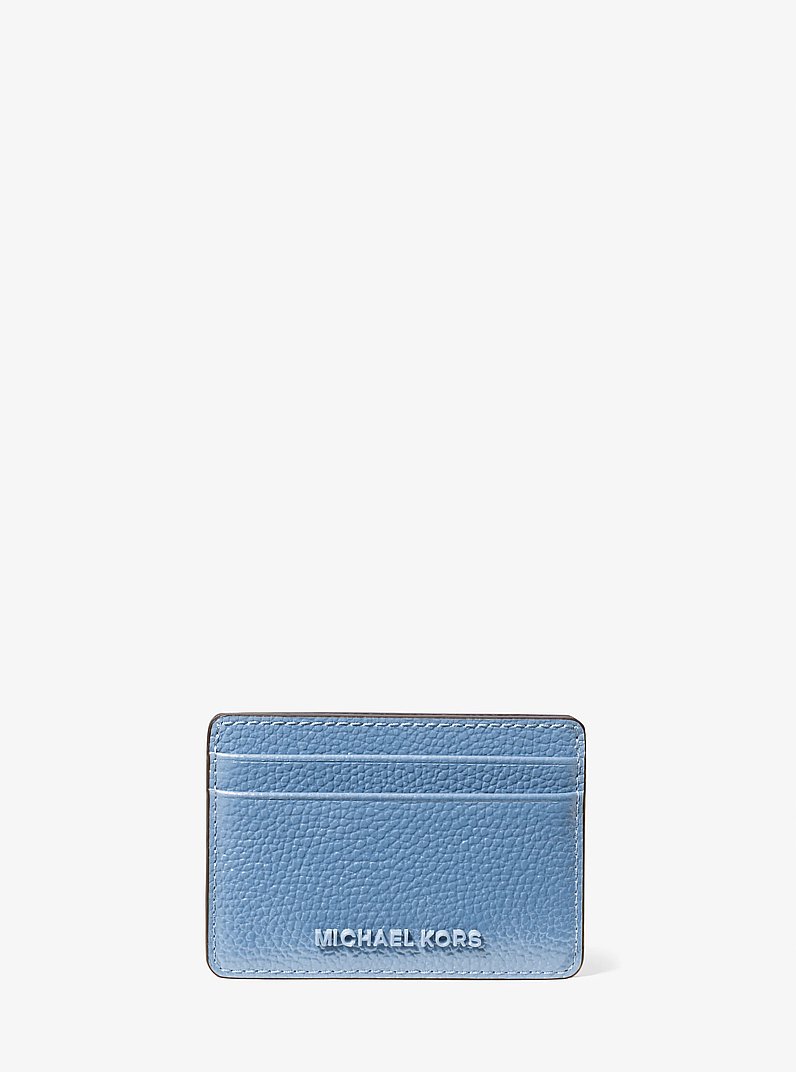 Jet Set Pebbled Leather Card Case in FRENCH BLUE | Michael Kors