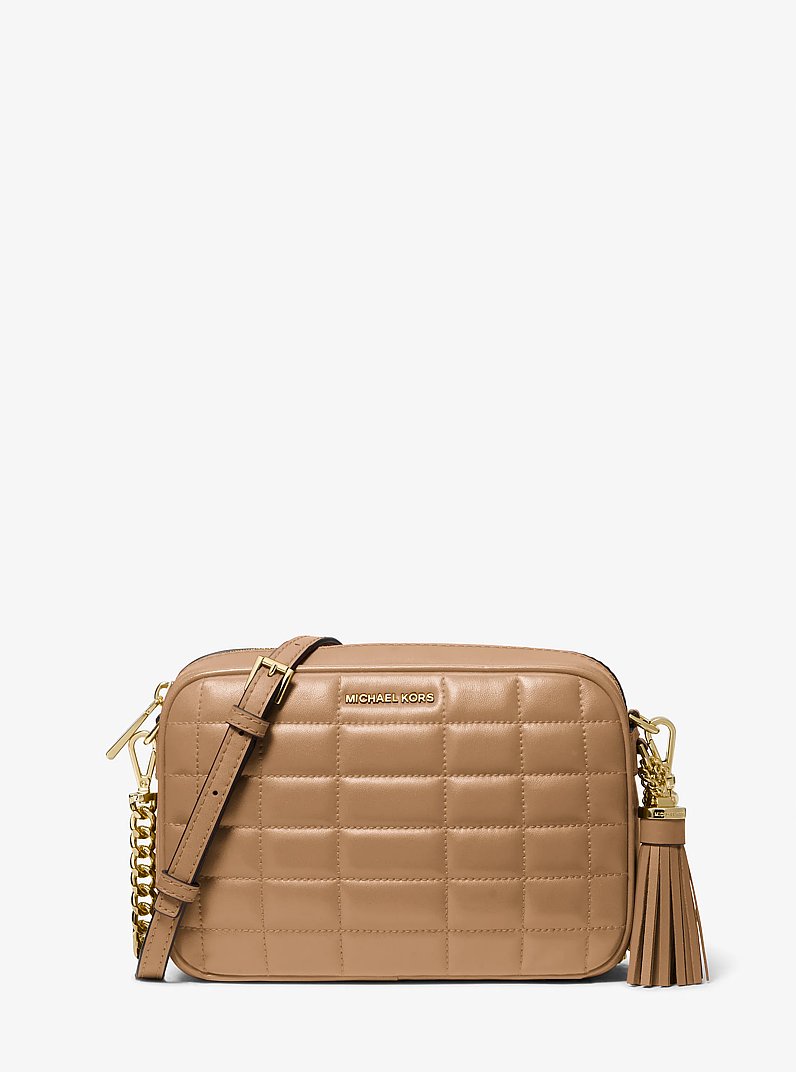 Sac &agrave; bandouli&egrave;re Jet Set de taille moyenne en cuir matelass&eacute; in BOGUE | Michael Kors