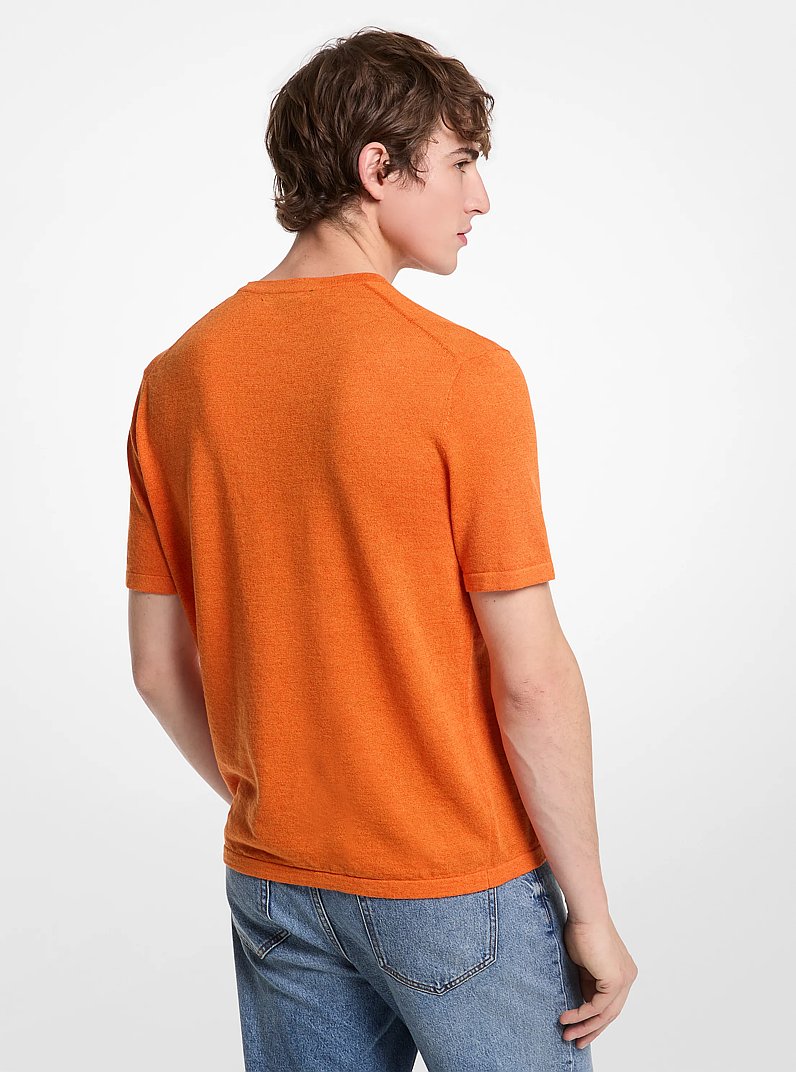 Linen and Cotton T-Shirt in LORANGE | Michael Kors
