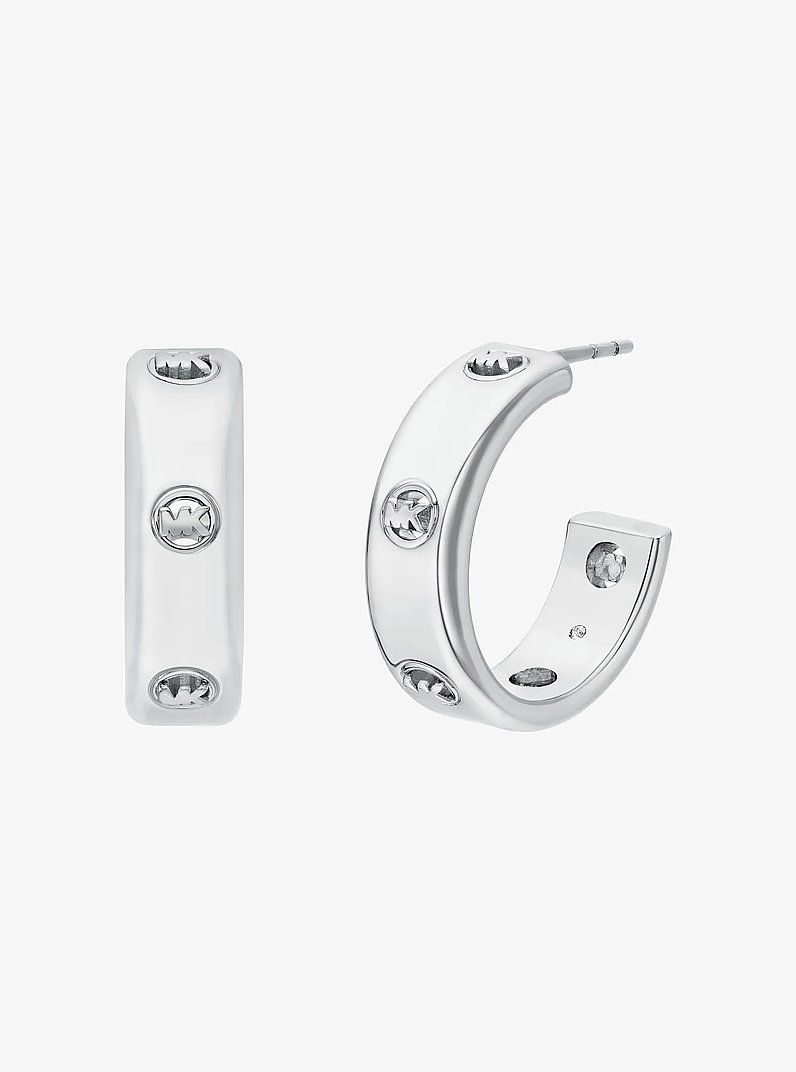 Orecchini Huggie con logo in ARGENTO | Michael Kors