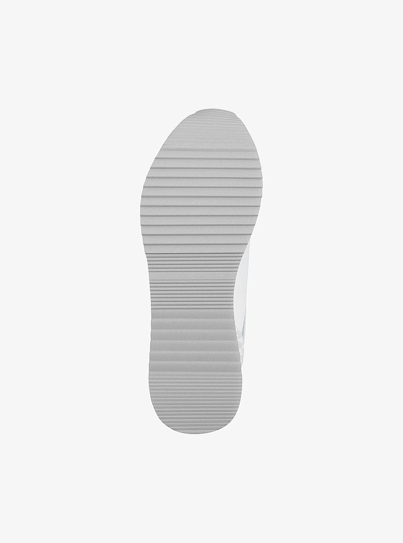 Hattie Mixed-Media Trainer in BRIGHT WHT - Sale | Michael Kors