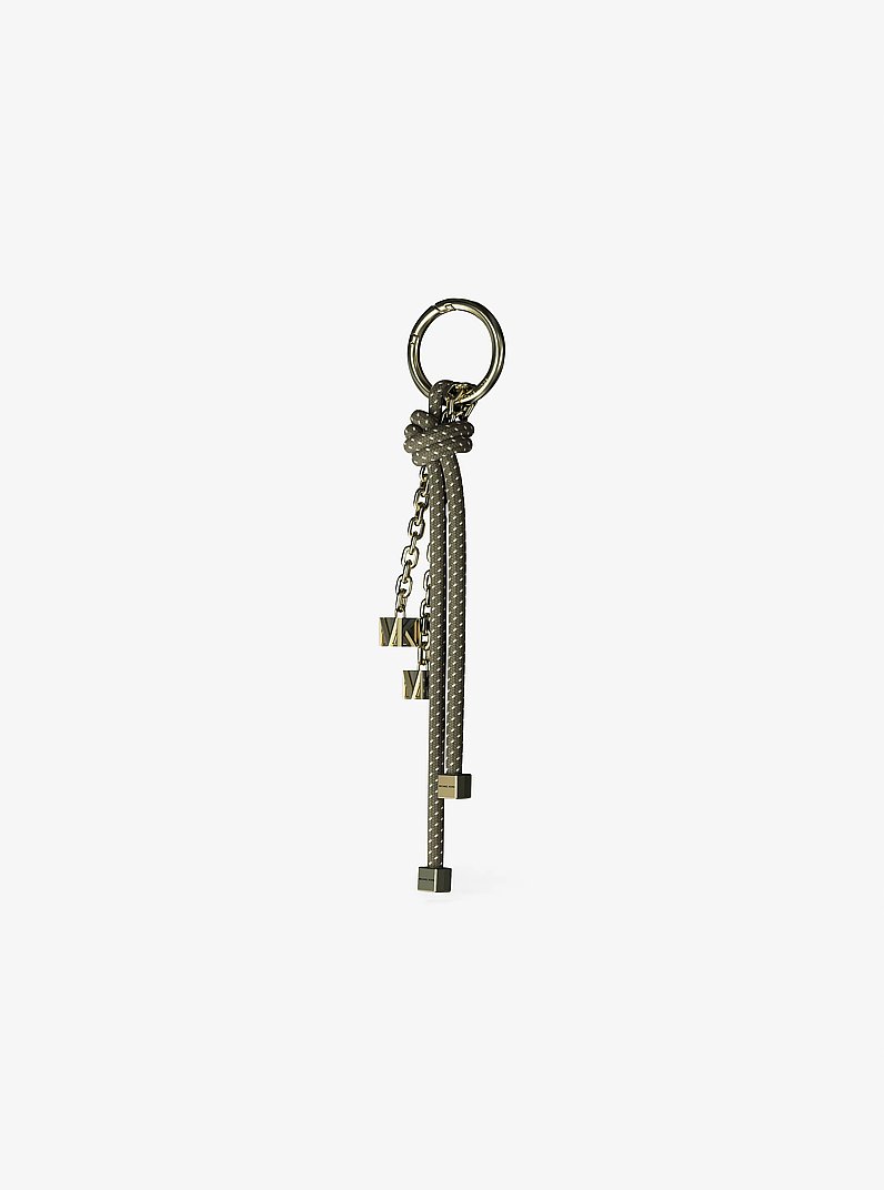 Gold-Tone and Speckled Cord Bag Charm in IVY | Michael Kors
