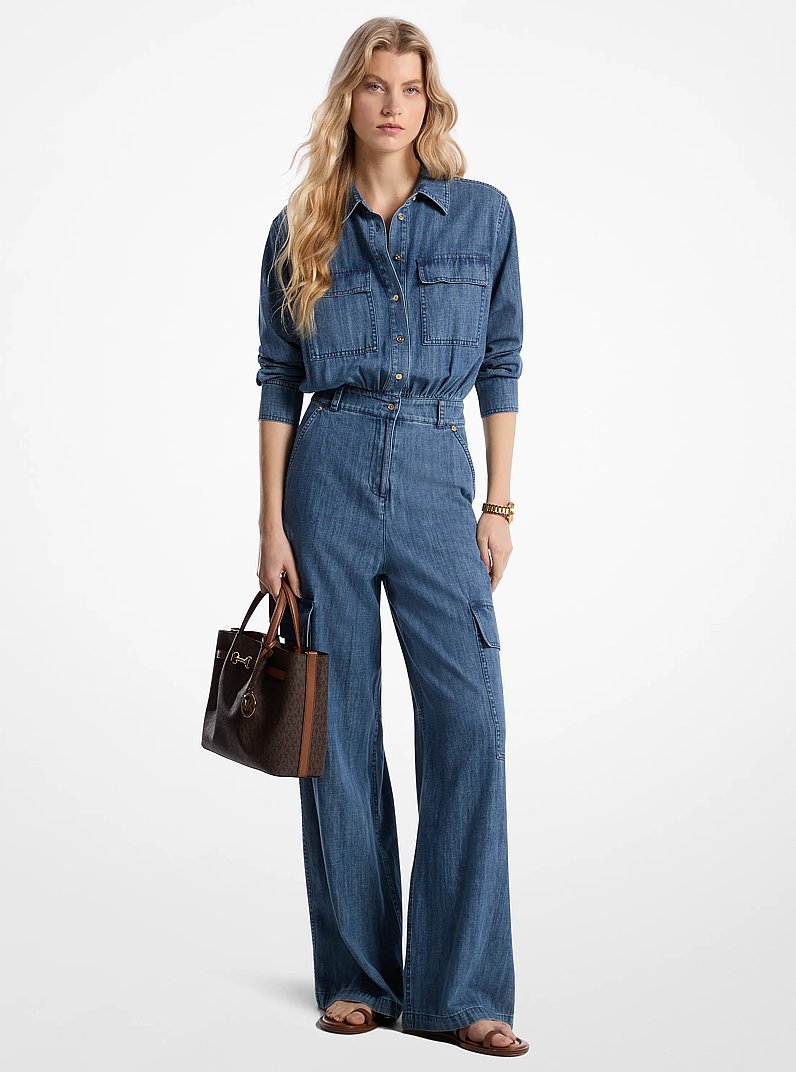 Chambray Jumpsuit in DUSK BLUE WASH | Michael Kors