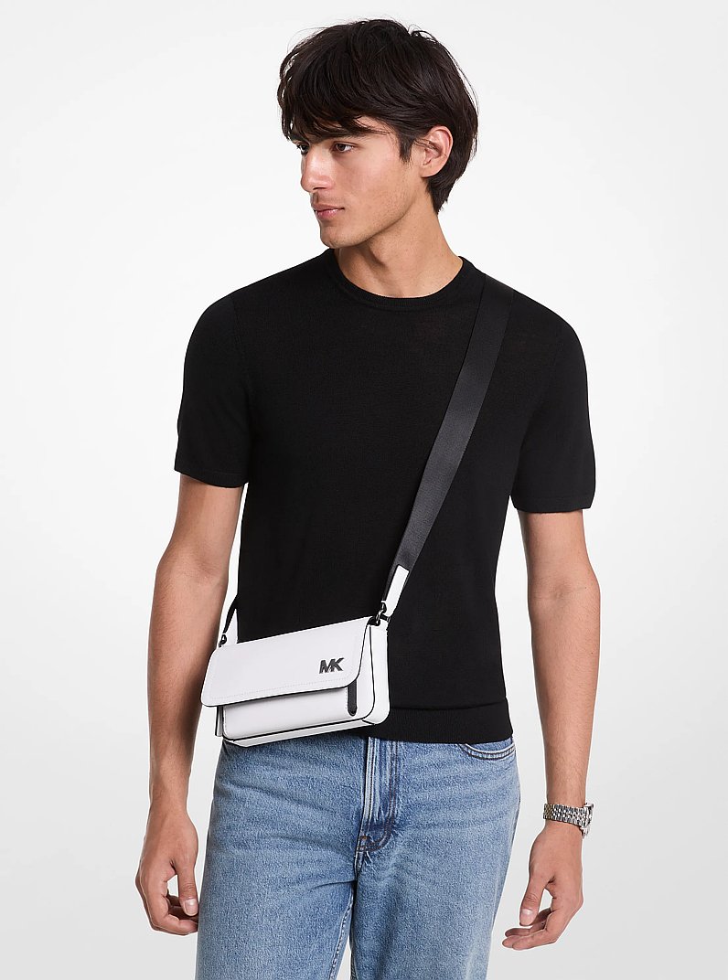 Bandolera Cooper de piel saffiano in BLANCO BRILLANTE | Michael Kors