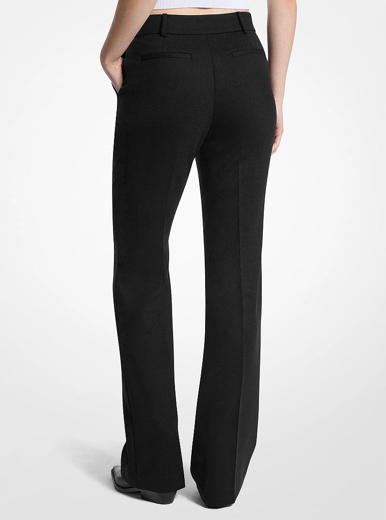 Bootcut Stretch Wool Blend Pants in BLACK | Michael Kors