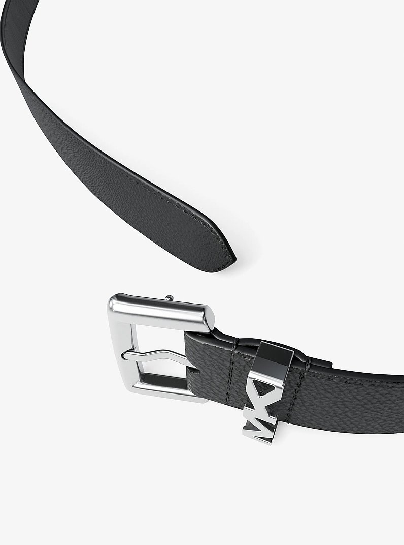 Pebbled Leather Belt in NOIR | Michael Kors