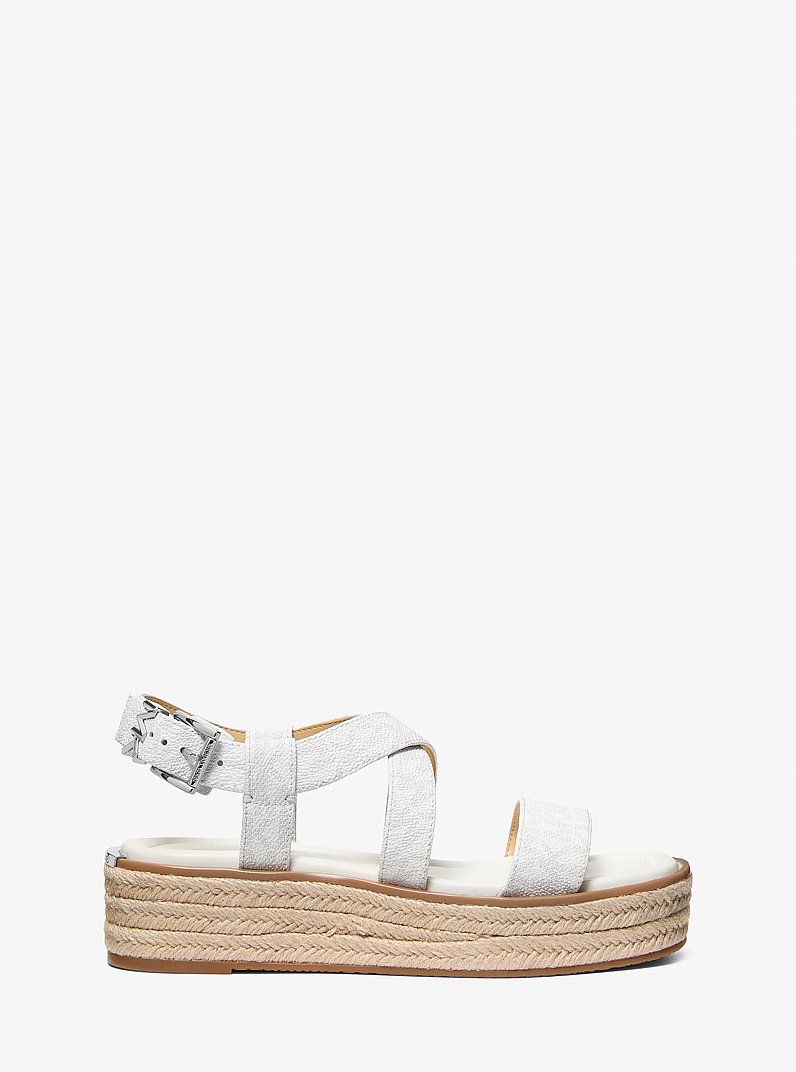 Espadrille-Sandale Lynn mit Signature-Logomuster und Plateau in OPTIC WHITE | Michael Kors