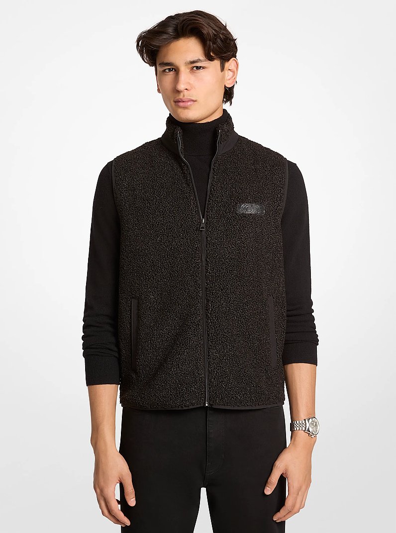 Sherpa Zip-Up Vest in BLACK | Michael Kors