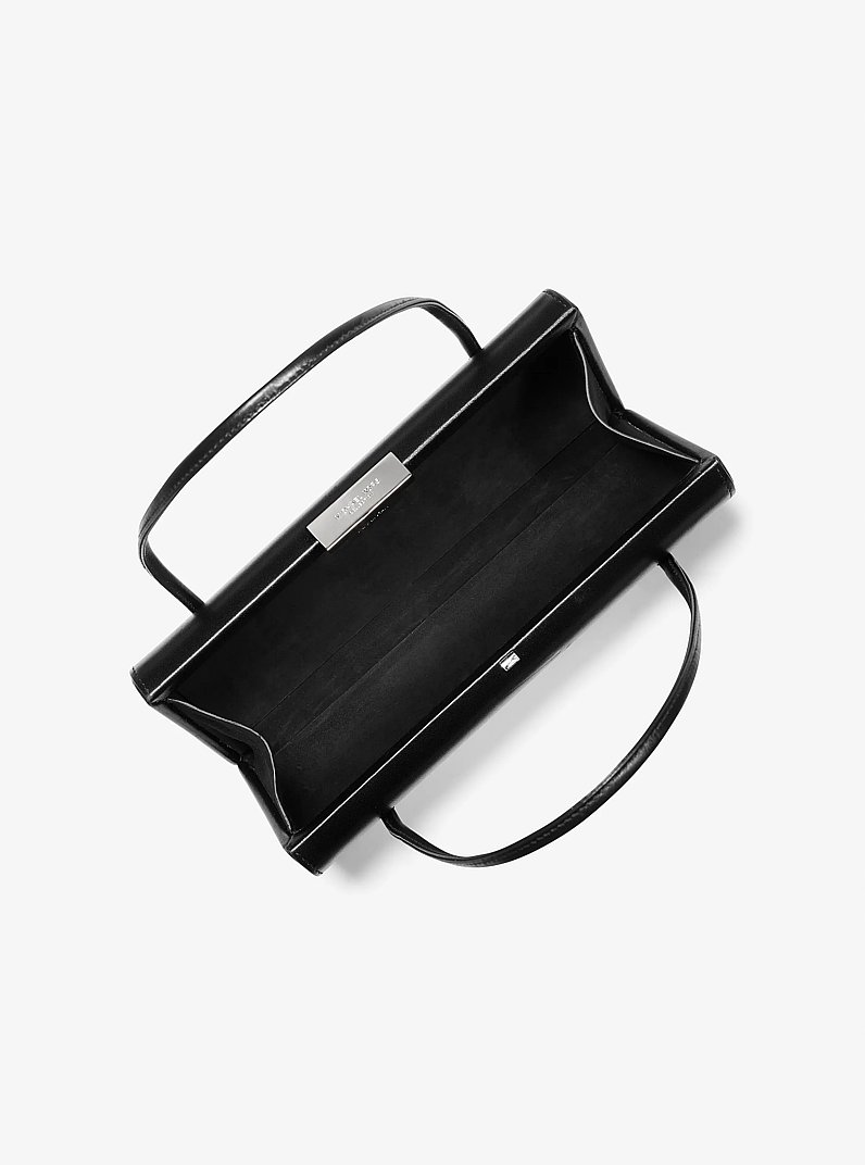 Natalie Leather Barrel Bag in BLACK | Michael Kors