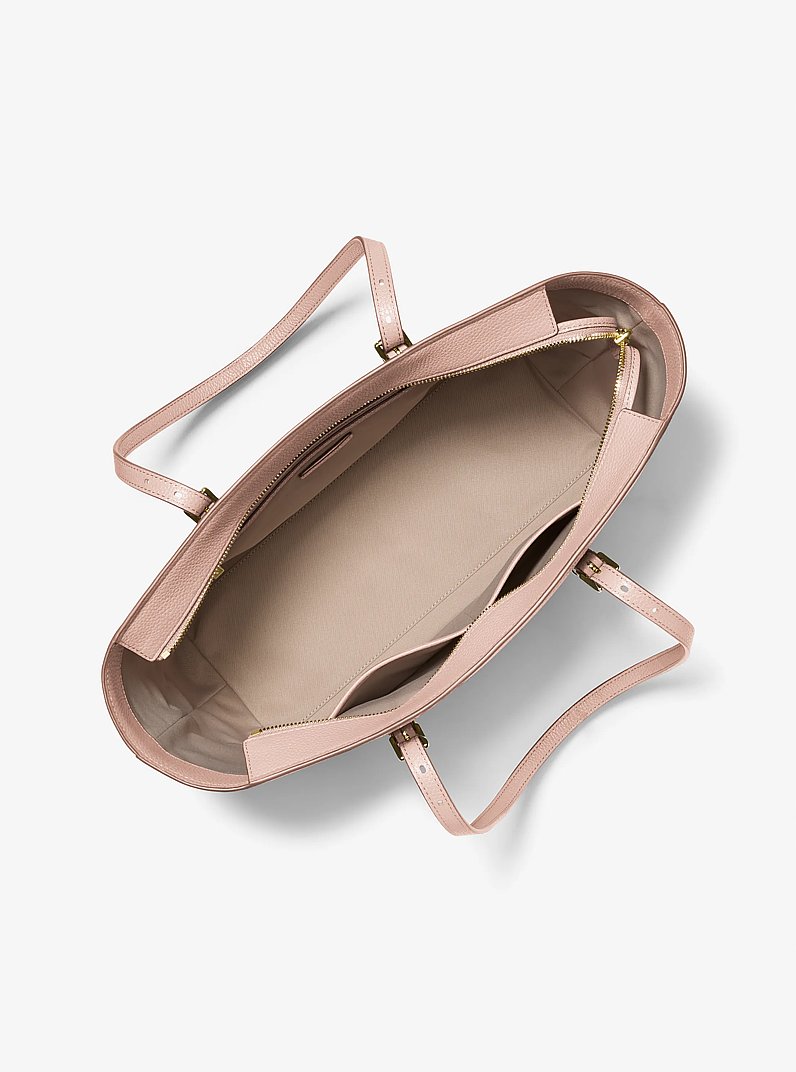 Quinn Large Pebbled Leather Tote Bag in SOFT PINK | Michael Kors
