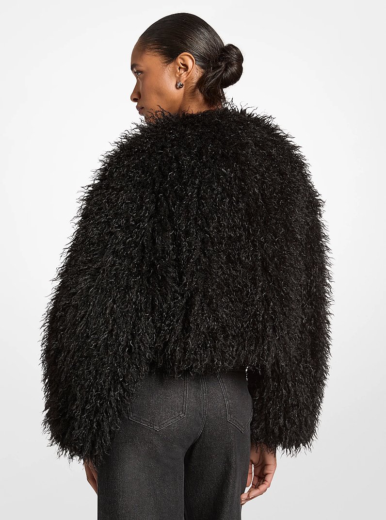 Faux Shearling Jacket in NOIR | Michael Kors