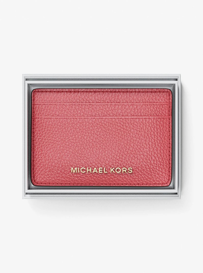 Pebbled Leather Card Case in LT BRY SBT | Michael Kors
