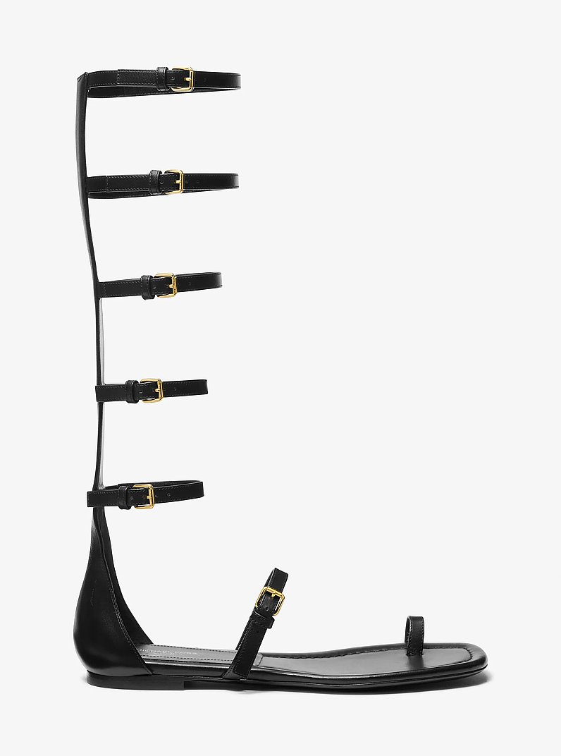 R&ouml;mersandale Juliette aus Leder in SCHWARZ | Michael Kors