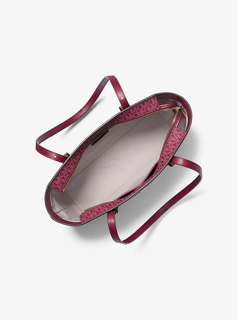 Bolso tote Quinn mediano de piel con logotipo exclusivo in MORA | Michael Kors
